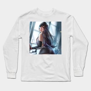 Cute Glasses Tifa Lockhart Fanart Long Sleeve T-Shirt